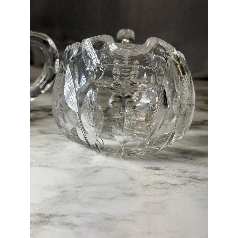 America Brilliant Period Style Cut Crystal Cream and Sugar Set Sunflower (3027)